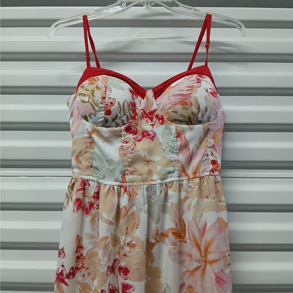 Band Of The Free Maxi Sundress Women Large Pink Floral Boho Casual Spring Summer - Picture 4 of 8